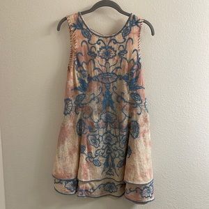 Free People Boho Floral Embroidered Dress
